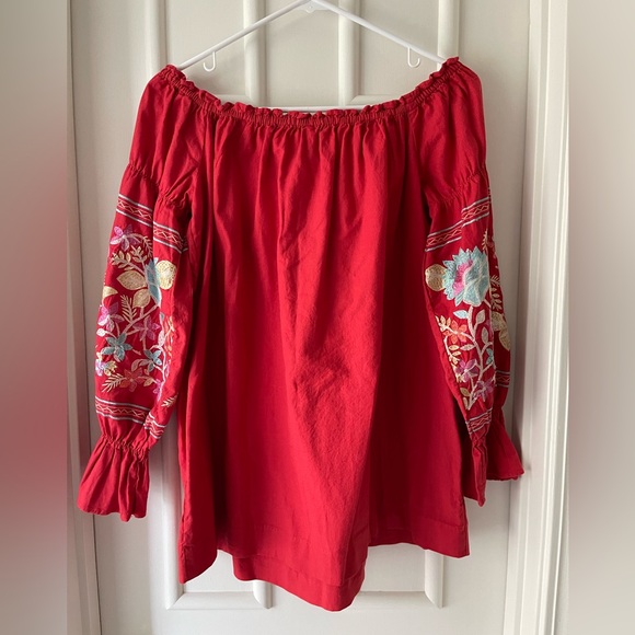 Free People Floral Embroidered “Peasant” Top - Picture 2 of 7